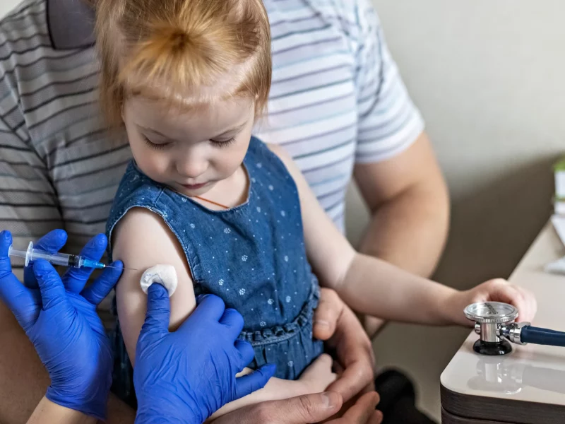A young girl in the doctor’s office at the clinic